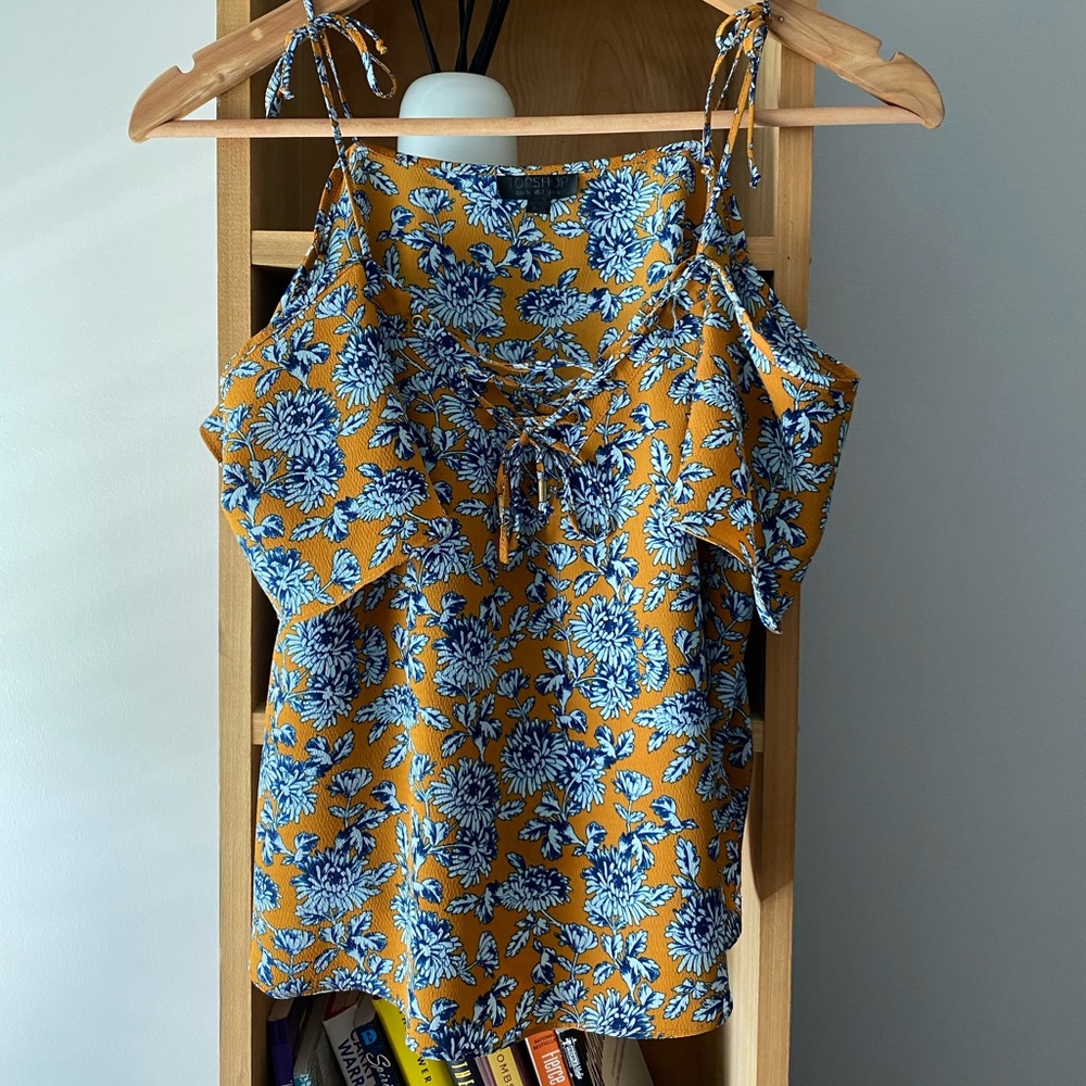 Top Shop Floral Print Top Size 2